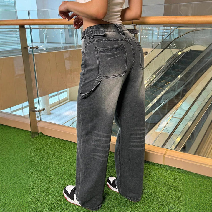 Dame løstsiddende jeans med trendy vask og høj komfort Stilla