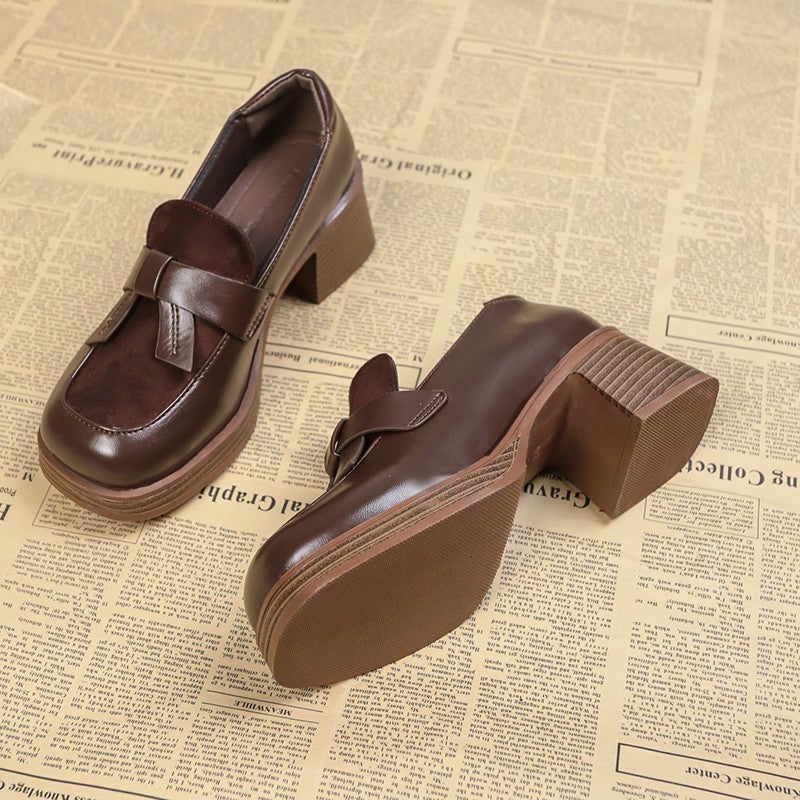 Dame Chunky Heel Mary Jane Mules med Sløjfe-Detail Stilla