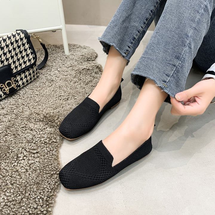 Dame Åndbar Strik Slipper Flats Stilla