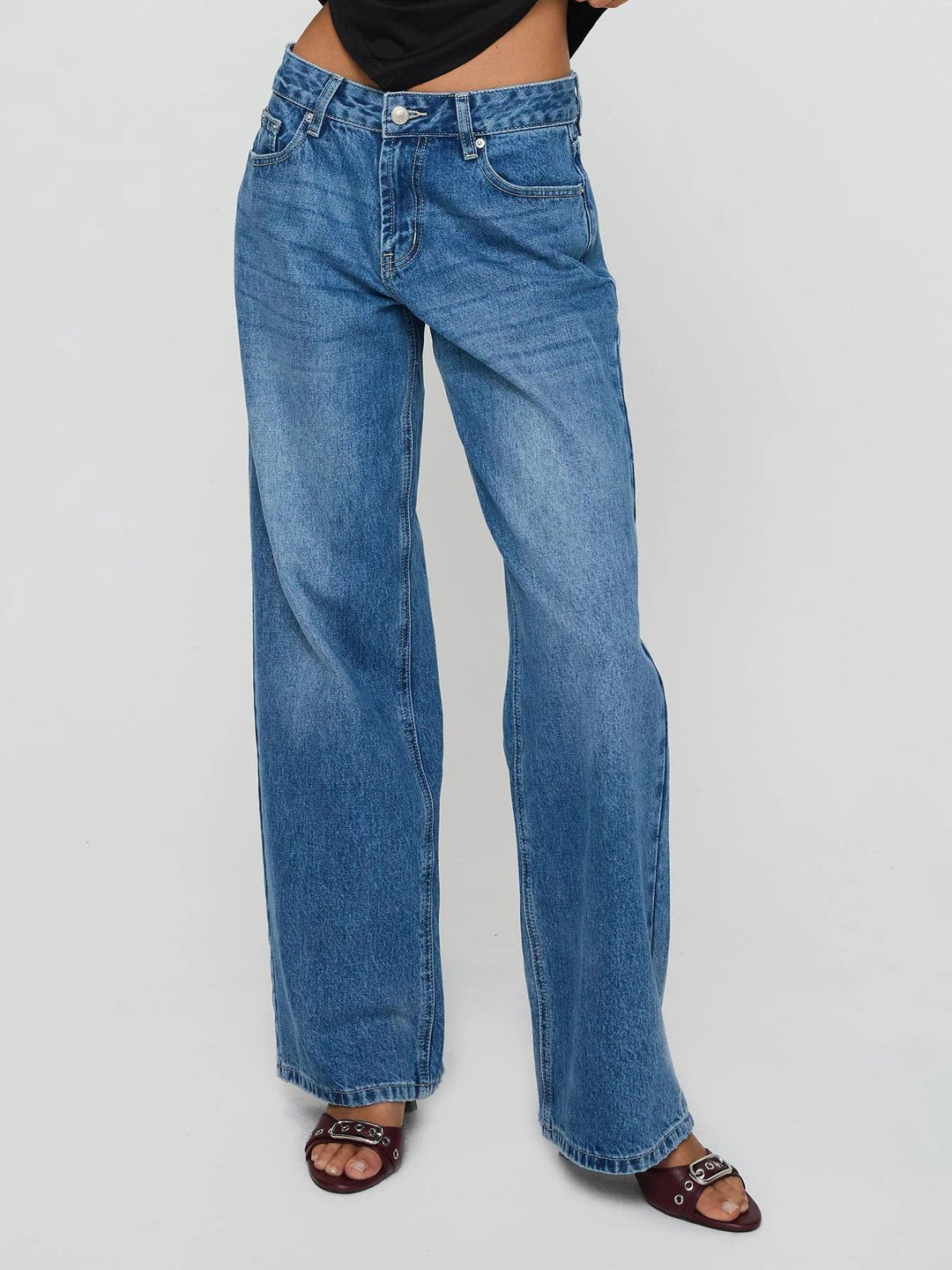 Dame Løst skåret Denimbukser i afslappet High-Waist stil Stilla