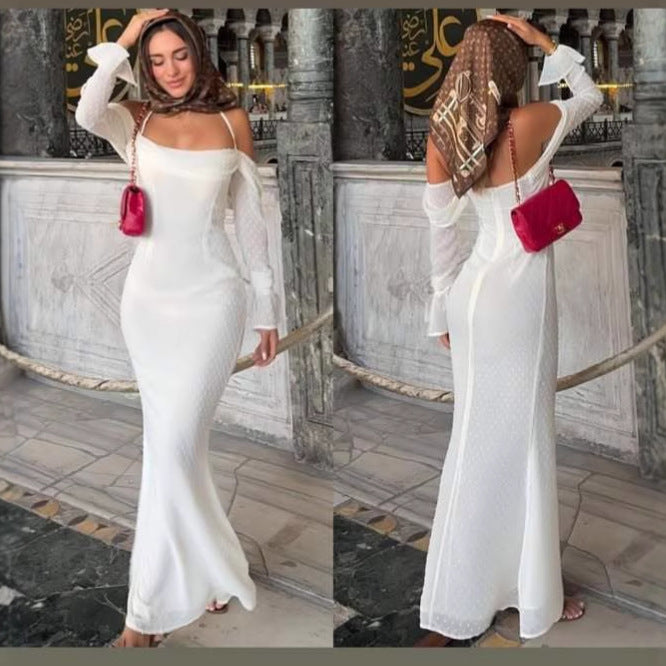 Dame Elegant og romantisk aftenkjole med off-shoulder-design Stilla