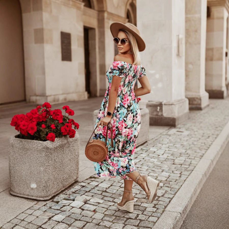 Dame Floral Maxikjole med justerbare stropper Stilla