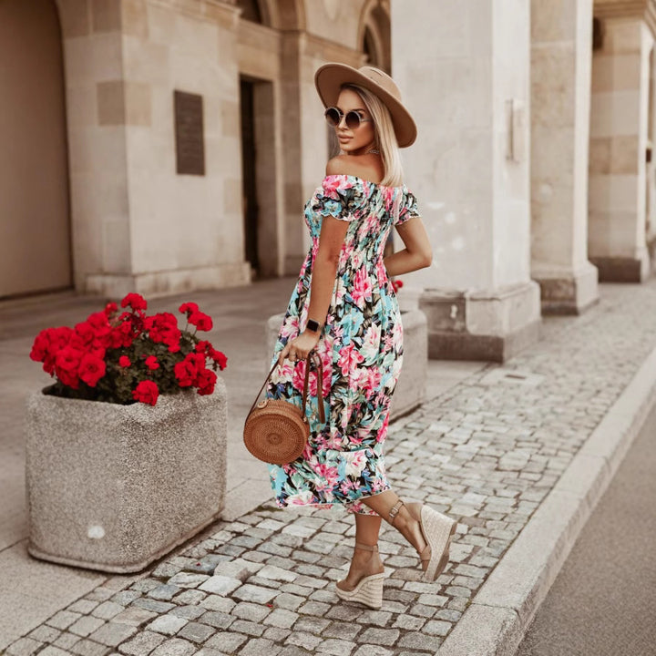 Dame Floral Maxikjole med justerbare stropper Stilla