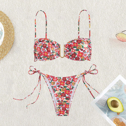 Dame bikini-sæt med polstret top og justerbare stropper Stilla