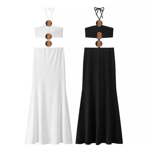 Dame Maxikjole med forførende cut-out-design og elegant rygudskæring Stilla