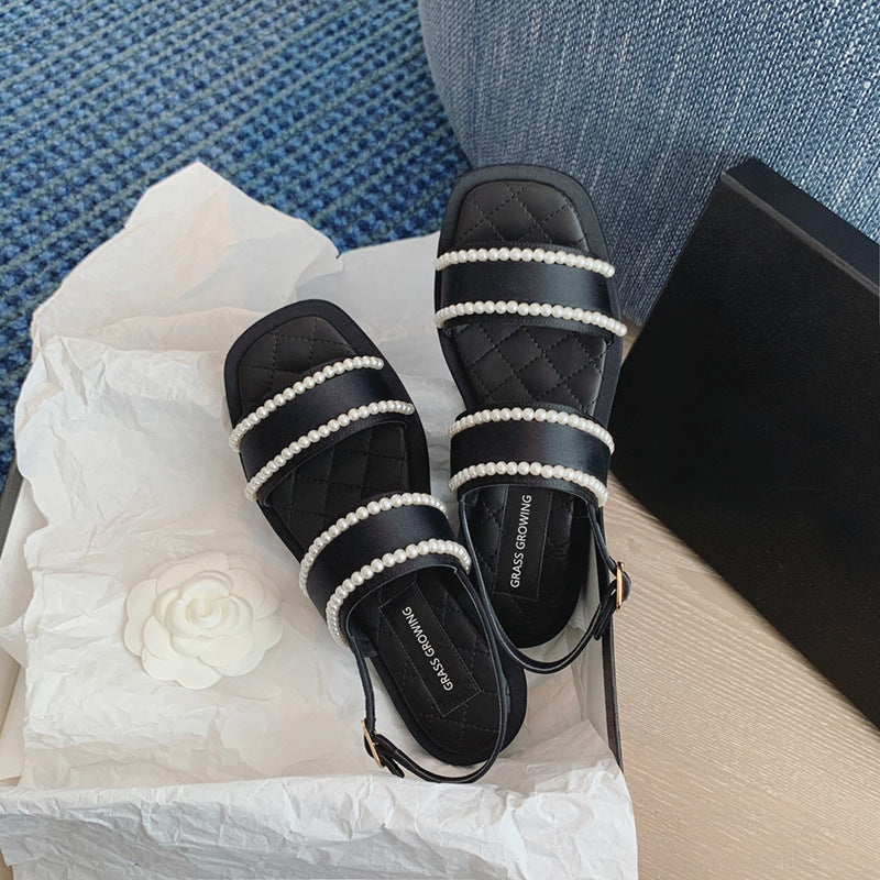 Dame Elegant Perleaccent Slide Sandaler Stilla