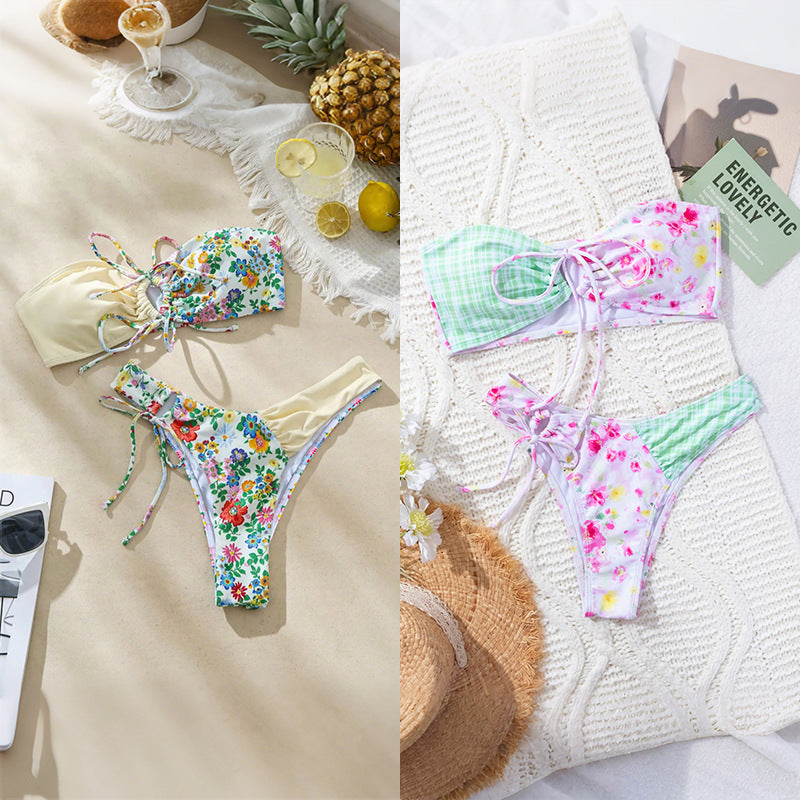 Dame Glad Blomsterprint Bikini Skovae