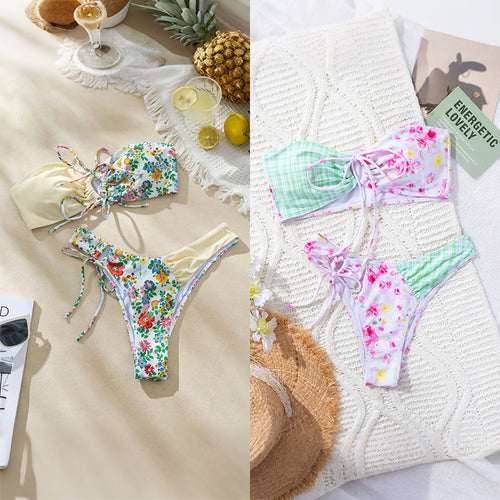 Dame Glad Blomsterprint Bikini Skovae