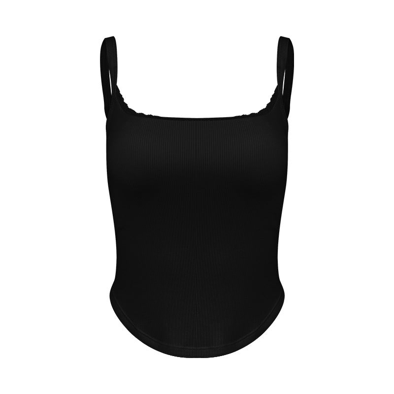 Dame figurtilpasset rib-top med justerbare stropper og elastisk kant Stilla