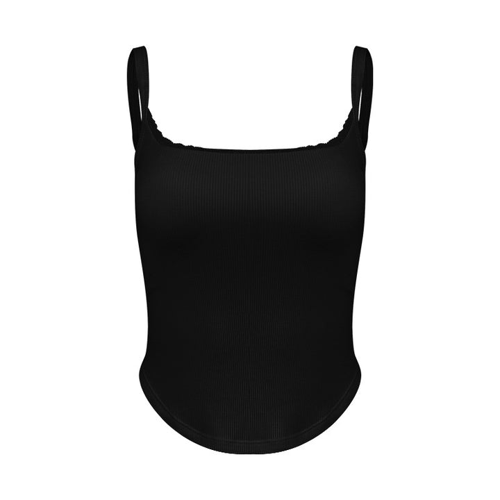 Dame figurtilpasset rib-top med justerbare stropper og elastisk kant Stilla
