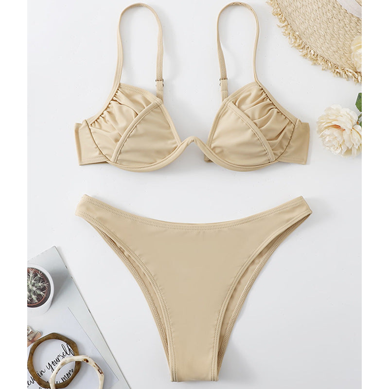 Dame Triangel-Bikini med blød rynkning og elegant snit Stilla