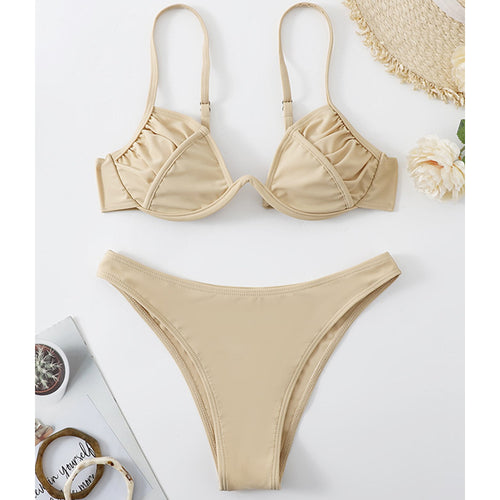 Dame Triangel-Bikini med blød rynkning og elegant snit Stilla