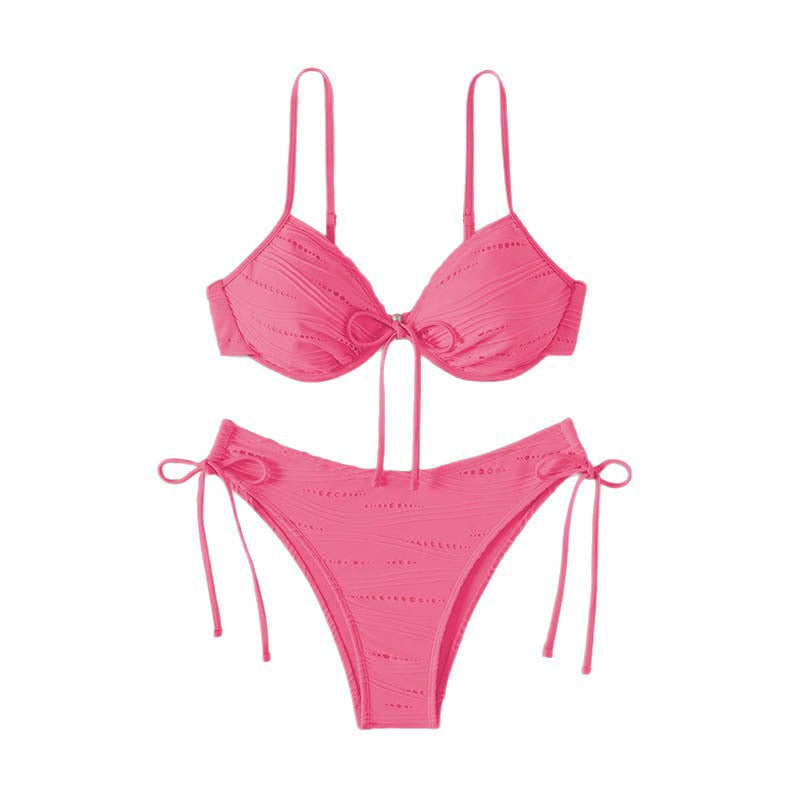 Dame triangelbikini med justerbare snorebånd Skovae
