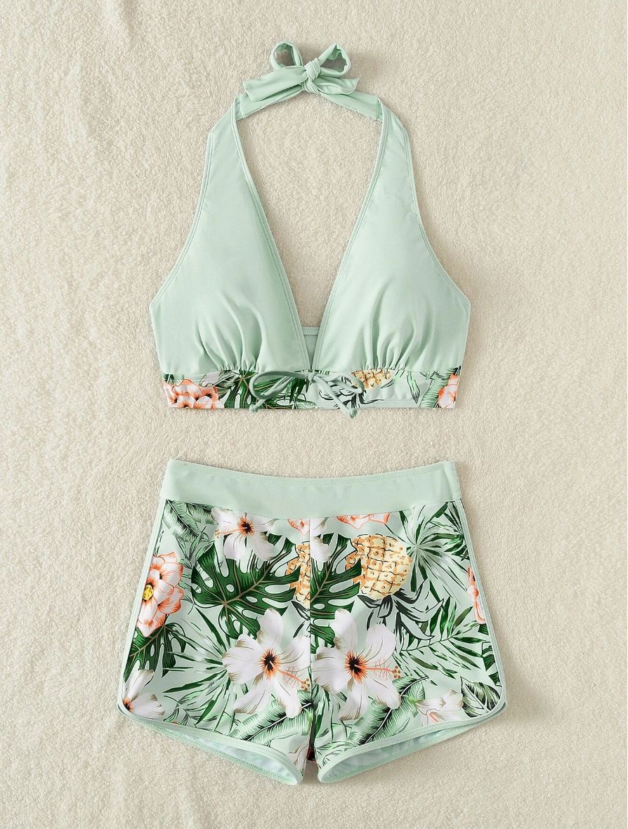 Dame Sporty Bikini-sæt med skjult mave Skovae