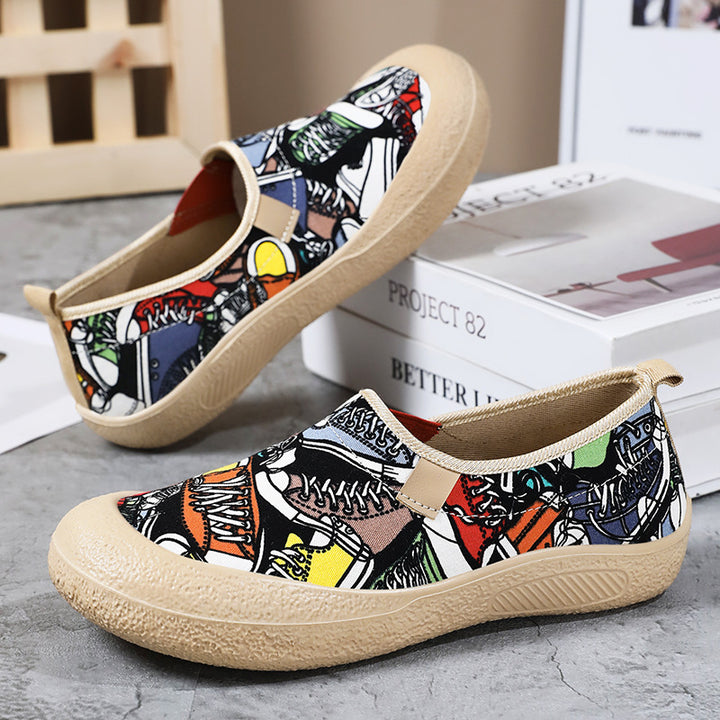 Dame Lettere Slip-On Fritidsko med farverigt design og skridsikker sål Stilla