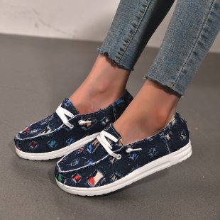 Dame moderigtige Slip-On Sneakers med farverigt motiv Stilla