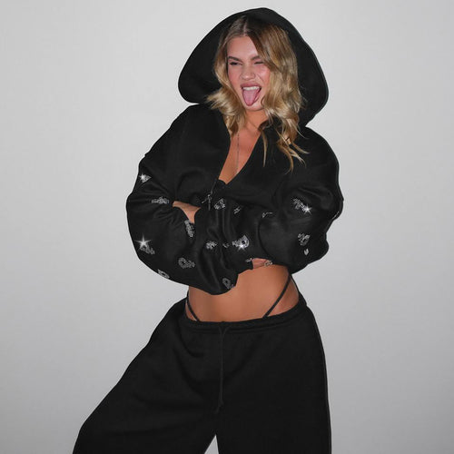 Kvinders sporty sweatshirt hoodie med trendy pufærmer Stilla