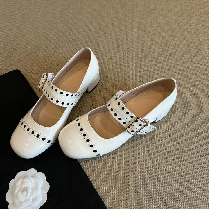 Dame Mary Jane Ballerinaer med nitteaccent Stilla