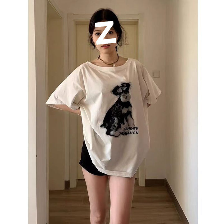 Dame Grafiktrykt Oversized T-Shirt Stilla