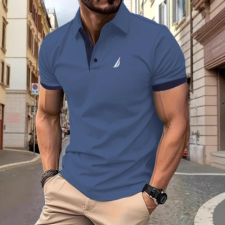 Herre poloshirt med moderne krave og åndbart materiale Stilla