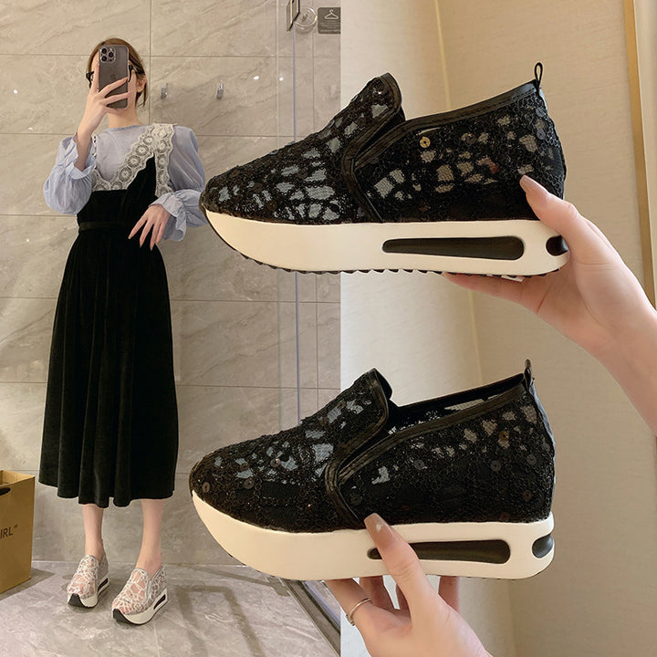 Dame Glamourøse Slip-On Sneakers med elegant glimmer-design Stilla
