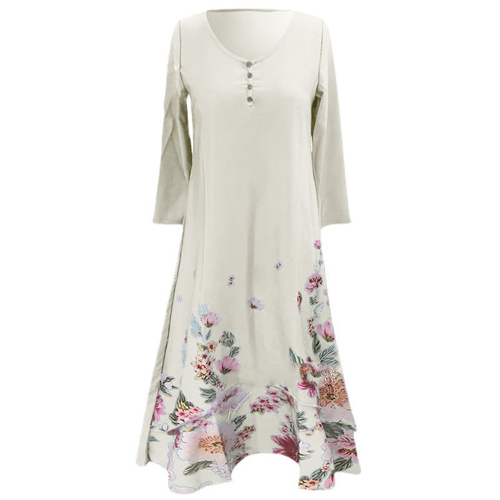 Dame Maxi-kjole med blomsterprint Stilla