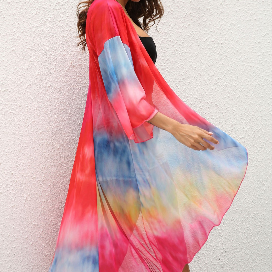 Dame luftig Kimono i iøjnefaldende Batikdesign Stilla