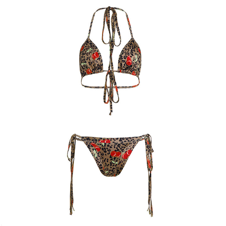 Dame Bikini-sæt med legende blomsterprint og justerbare stropper Skovae