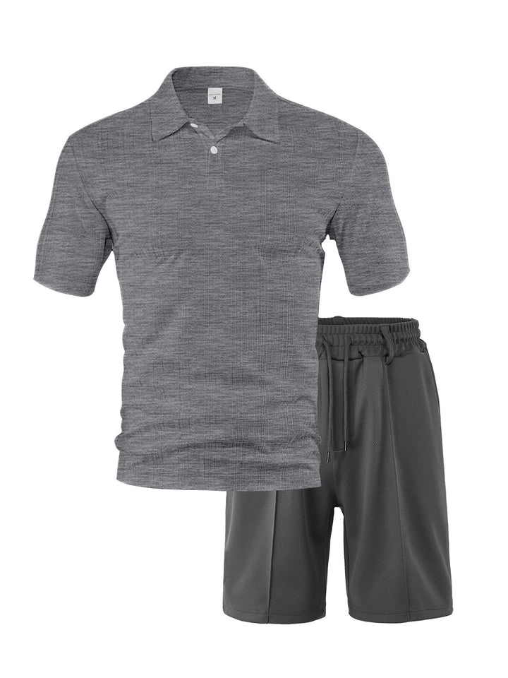 Herre Sporty Poloshirt og Shorts Sæt med åndbar teknologi Stilla