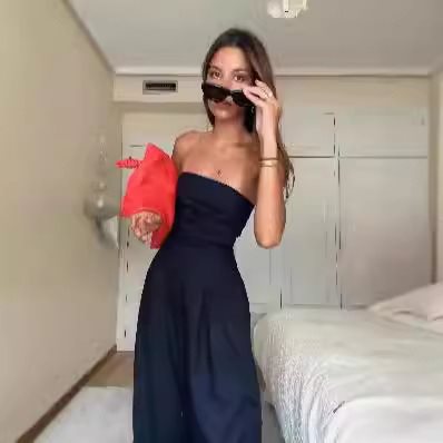Dame slidstærk jumpsuit med elastisk overdel og sidelommer Stilla