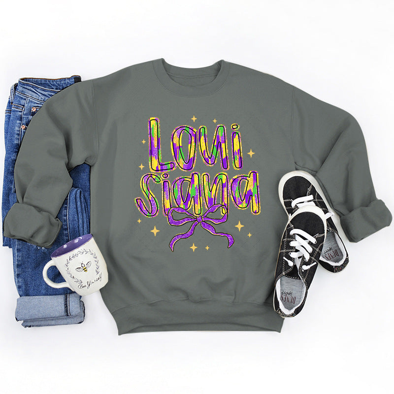 Kvinders sweatshirt med kreativ skrift og blødt inderskud Stilla