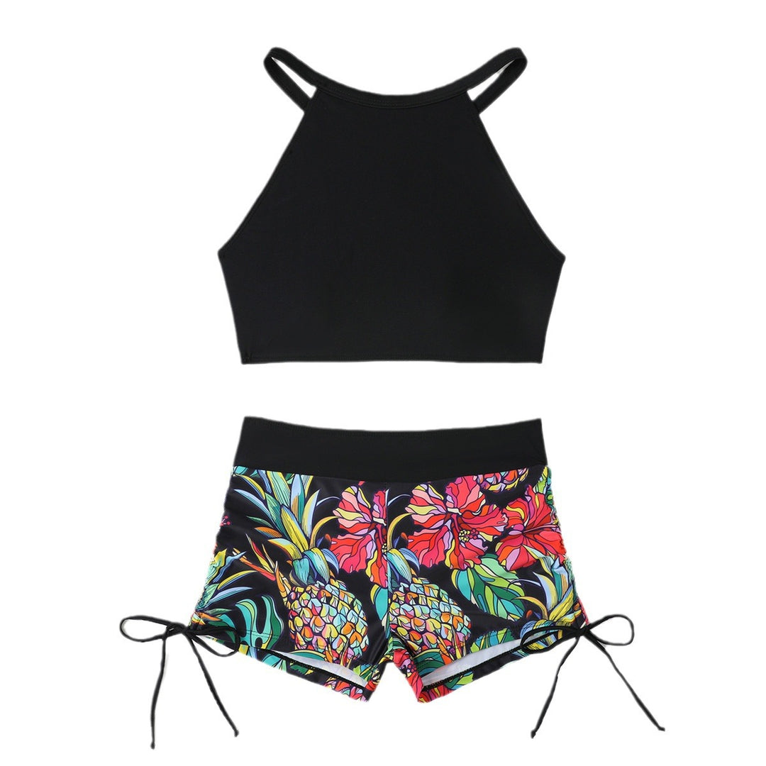 Dame Sporty Bikini-sæt med justerbar top og farverigt mønsterdetalje Stilla