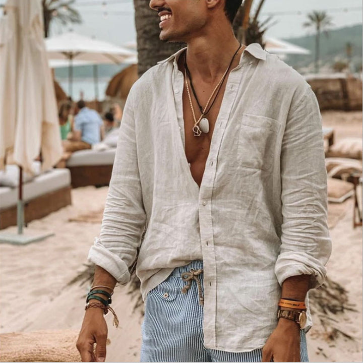 Herre Let Linned Bluse Stilla