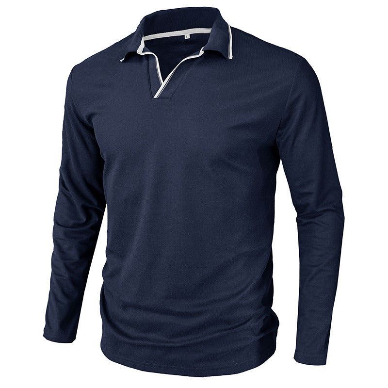 Herrer Langærmet Polo-Shirt med moderigtigt krave og kvalitets bomuldsblanding Stilla