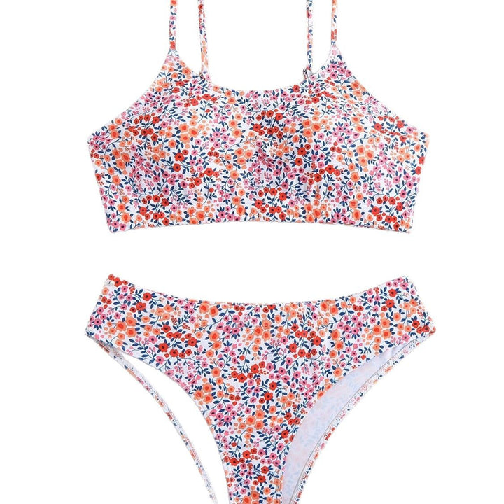 Dame komfortabel bikini sæt med blomstermønster og justerbare stropper Stilla