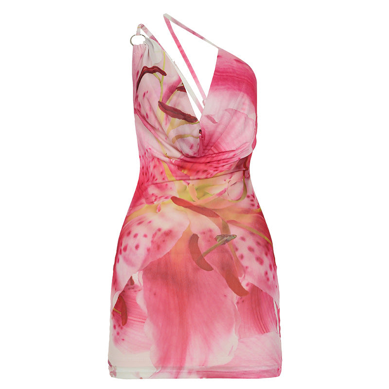 Damen Bunt bedrucktes Bandeau-Kleid Skovae