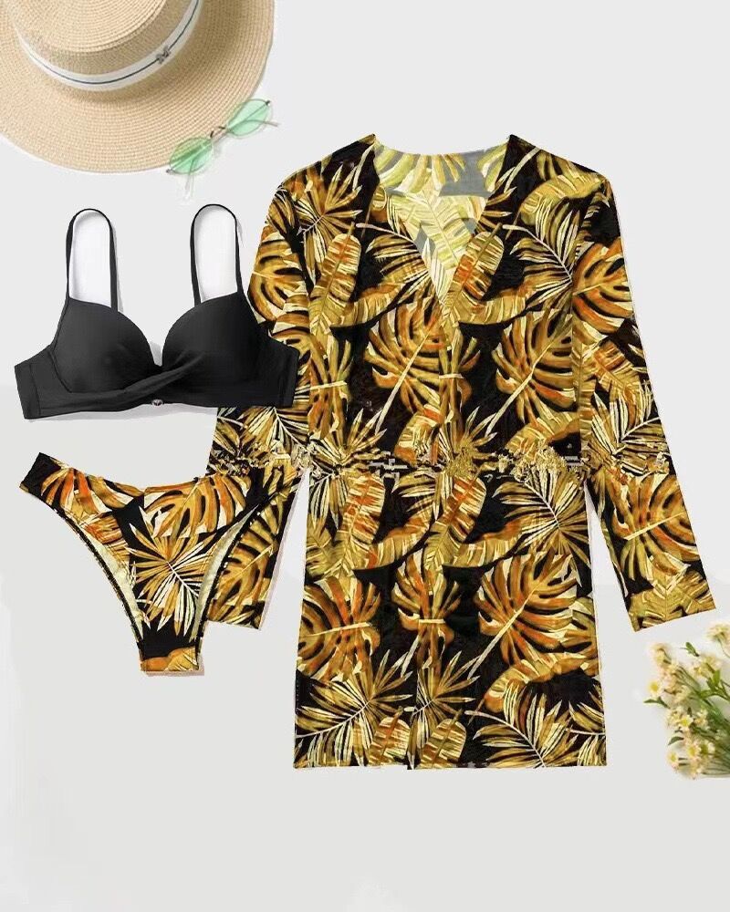 Femme Tropical Print Badetøj og matchende bikini-sæt Stilla