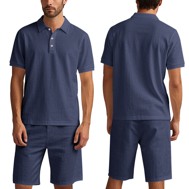 Herre polo skjorte og shorts sæt lavet af åndbart bomuldsblanding med moderne pasform Stilla