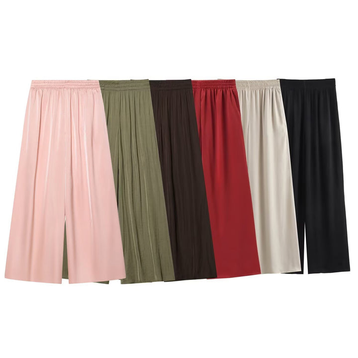 Damevidde culotte med elastisk bånd og flydende stof Skovae