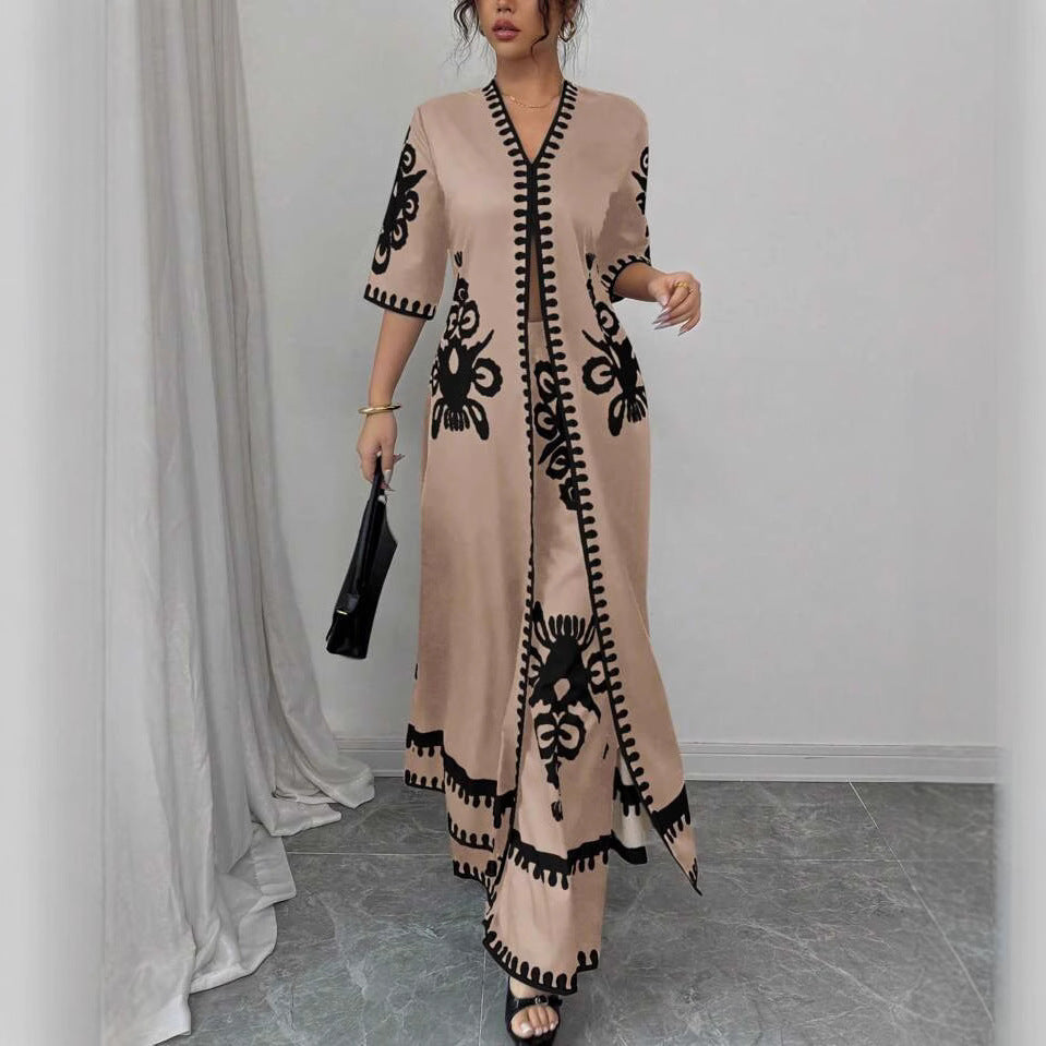 Dame broderet Kaftan-kjole Stilla