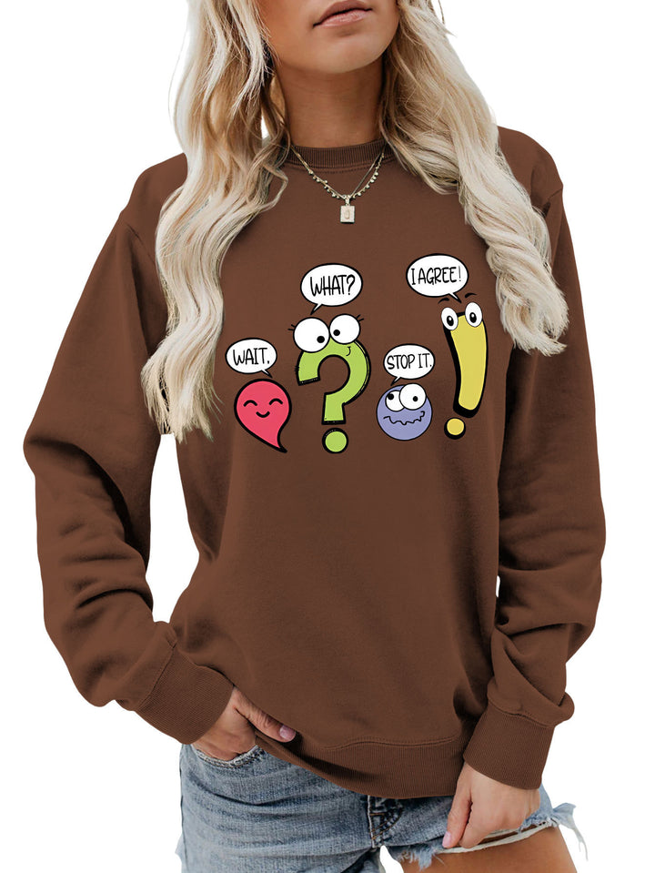Kvinders afslappede sweater med humoristisk print Stilla