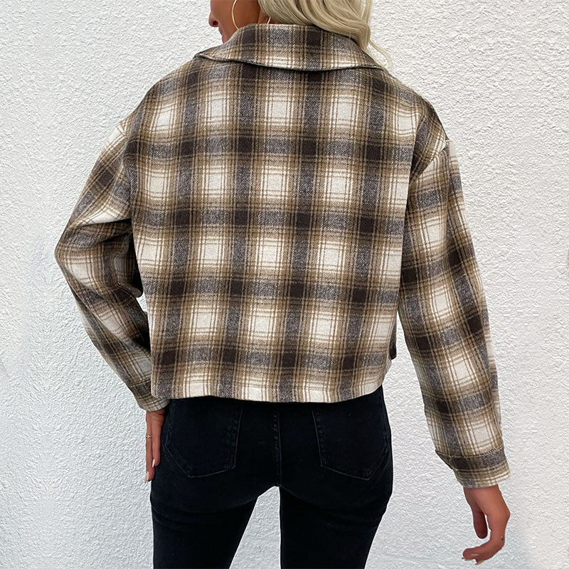 Dame Kvalitets flanneljakke i tidløst ternet mønster Stilla