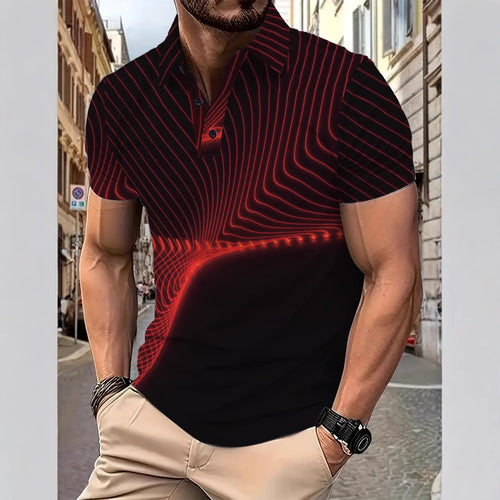Herrer Poloshirt med moderne Neonlinje-design Stilla