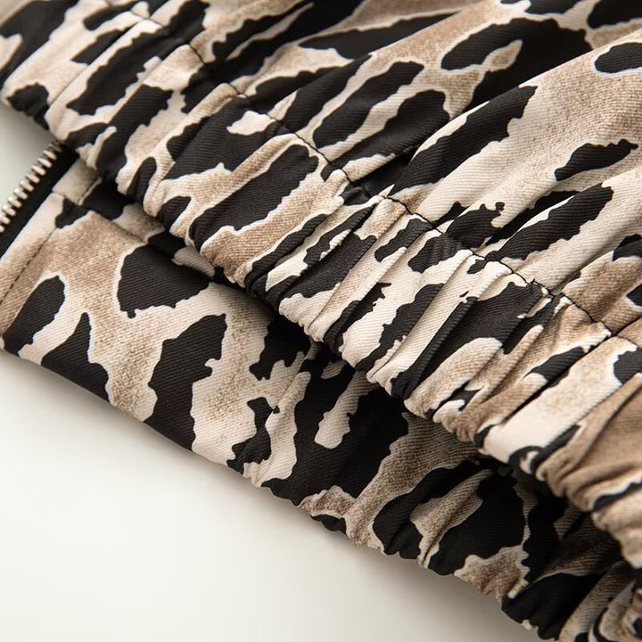 Dames mode bomberjakke med iøjnefaldende leopardprint Stilla