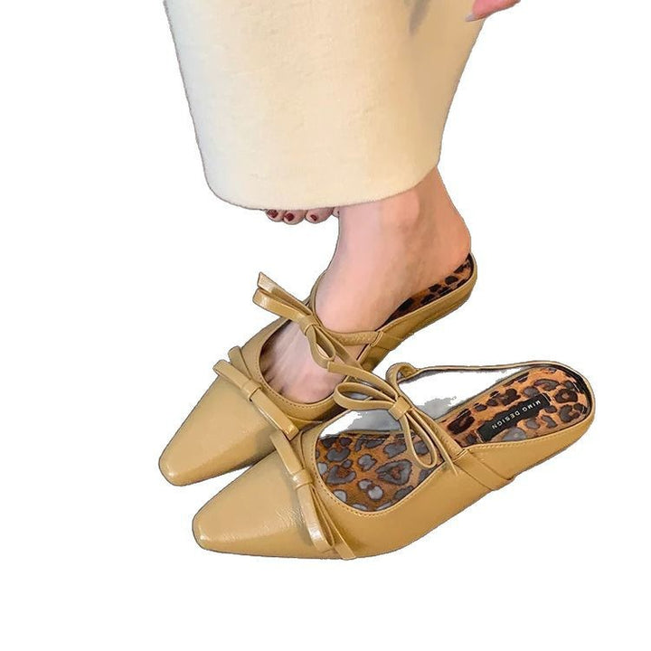 Dame spids-tå slip-on mules med dekorativt sløjfedetalje Stilla