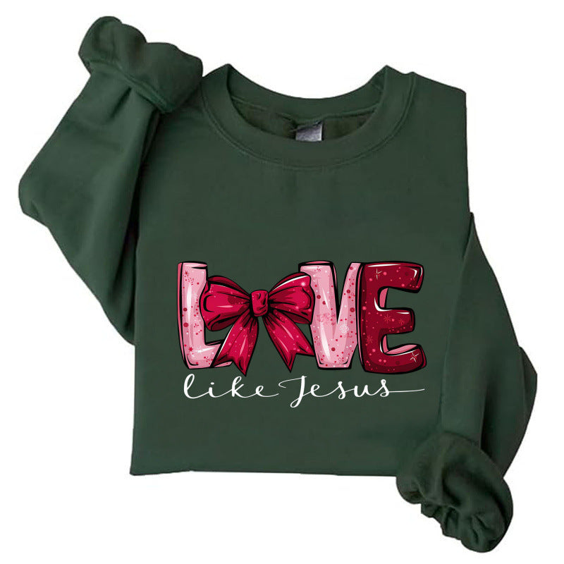 Kvinders sweatshirt med kreativt hjerte design og legende print Stilla