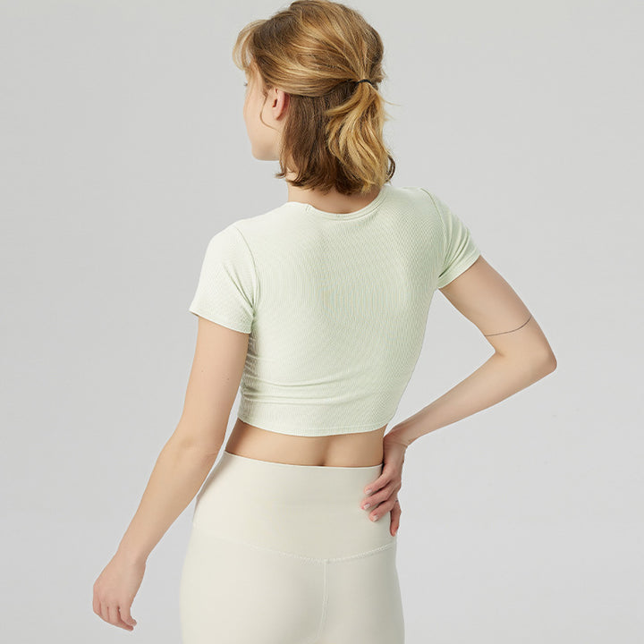 Dame Korte ærmet Rib-T-Shirt Stilla
