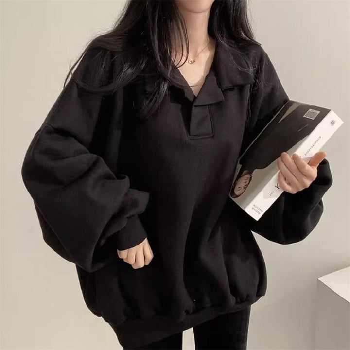 Femme Oversized Polo Sweatshirt med Puffærmer Stilla