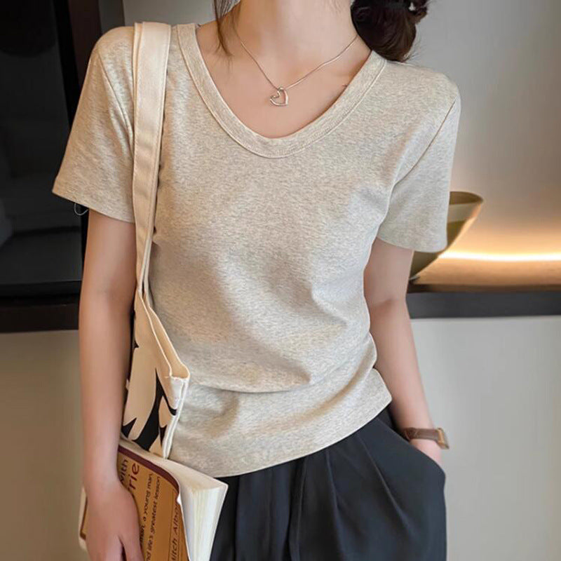Femme Classic V-Udsnit Kortærmet T-Shirt Stilla