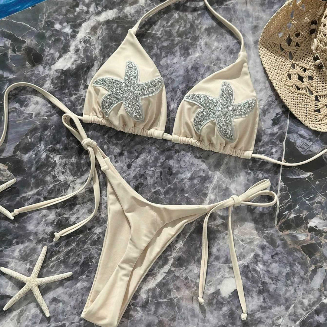 Damer trekant-bikini med glitrende stjernedetaljer Skovae